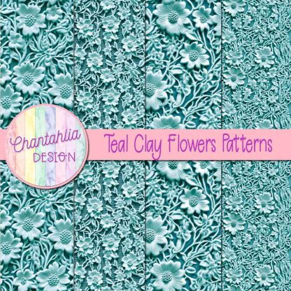Free teal clay flowers patterns