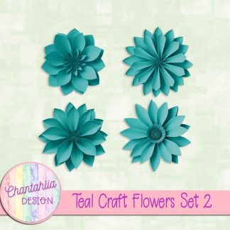 Free teal craft flowers