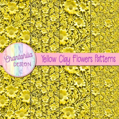 Free yellow clay flowers patterns