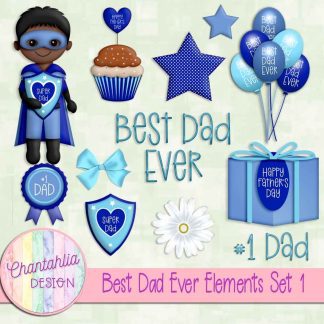 Free design elements in a Best Dad Ever theme