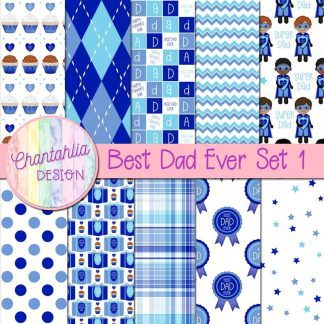 Free digital papers in a Best Dad Ever theme