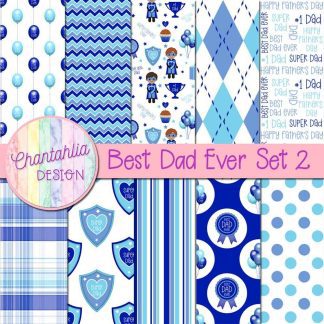 Free digital papers in a Best Dad Ever theme