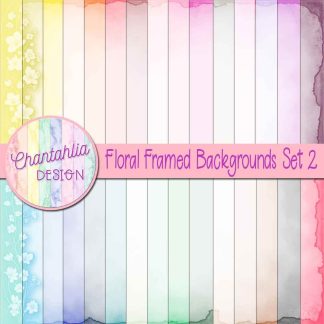 Free digital papers featuring a floral frame in 36 colours