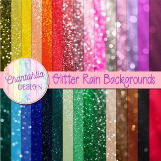 Free digital papers featuring a glitter rain design