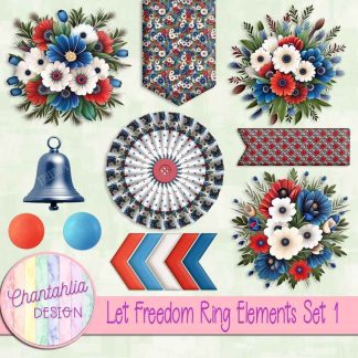 Free design elements in a Let Freedom Ring theme