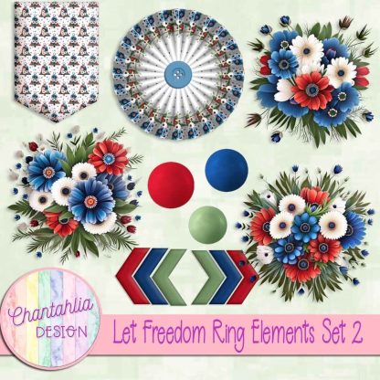 Free design elements in a Let Freedom Ring theme