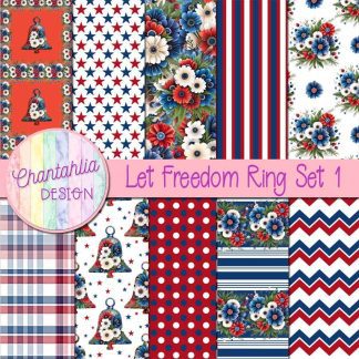 Free digital papers in a Let Freedom Ring theme