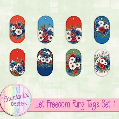 Free tags in a Let Freedom Ring theme