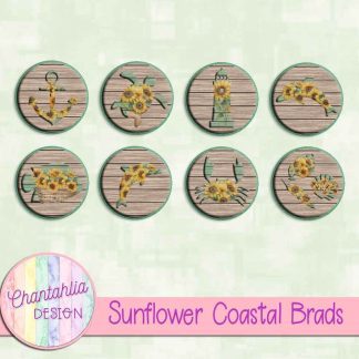 Free brads in a Sunflower Coastal theme