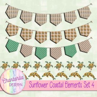 Free design elements in a Sunflower Coastal theme