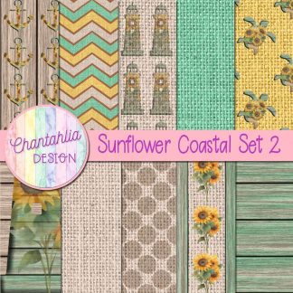 Free digital papers in a Sunflower Coastal theme