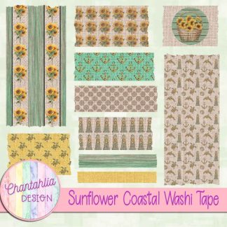 Free washi tape in a Sunflower Coastal theme