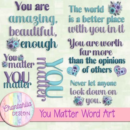 Free word art in a You Matter theme