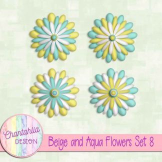 Free daffodil and aqua flowers set 8