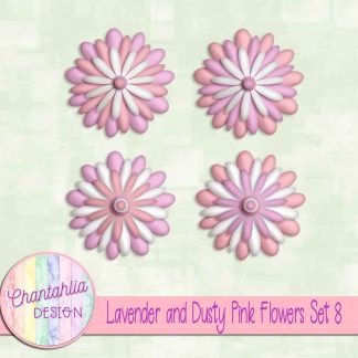Free lavender and dusty pink flowers set 8
