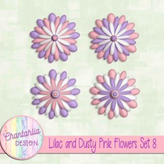 Free lilac and dusty pink flowers set 8
