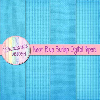 Free neon blue burlap digital papers