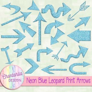 Free neon blue leopard print arrows