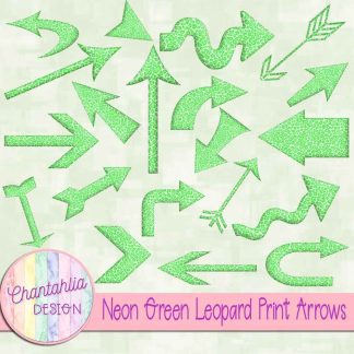 Free neon green leopard print arrows