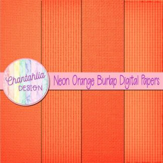 Free neon orange burlap digital papers