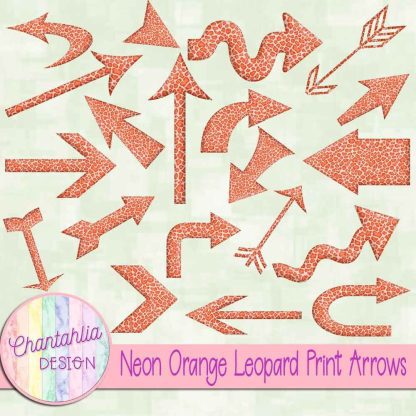 Free neon orange leopard print arrows
