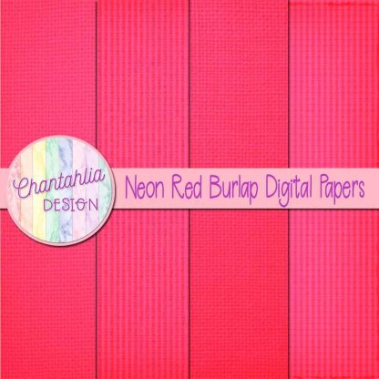 Free neon red burlap digital papers