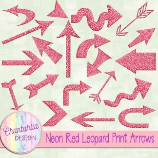 Free neon red leopard print arrows