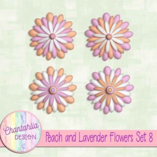Free peach and lavender flowers set 8