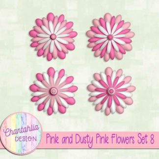 Free pink and dusty pink flowers set 8