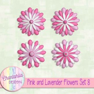 Free pink and lavender flowers set 8
