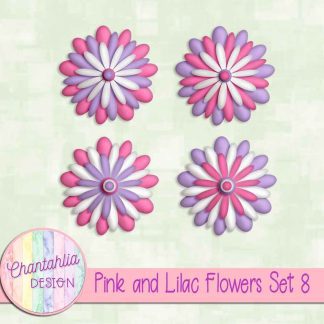 Free pink and lilac flowers set 8