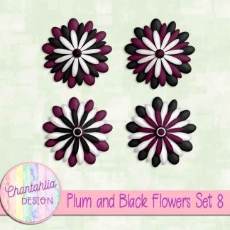 Free plum and black flowers set 8