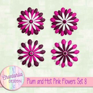 Free plum and hot pink flowers set 8