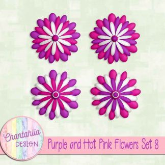 Free purple and hot pink flowers set 8