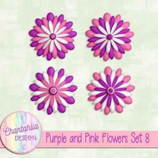 Free purple and pink flowers set 8