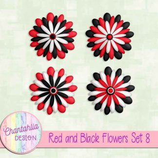 Free red and black flowers set 8