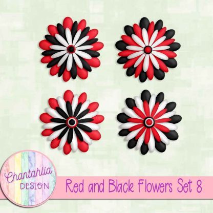 Free red and black flowers set 8