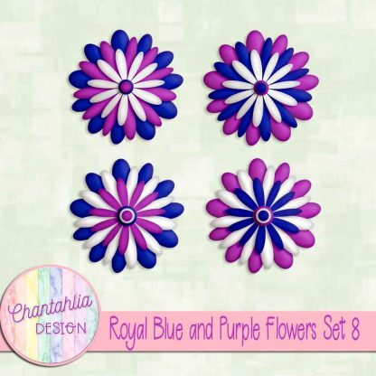 Free royal blue and purple flowers set 8