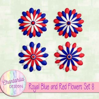 Free royal blue and red flowers set 8