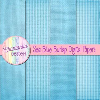 Free sea blue burlap digital papers