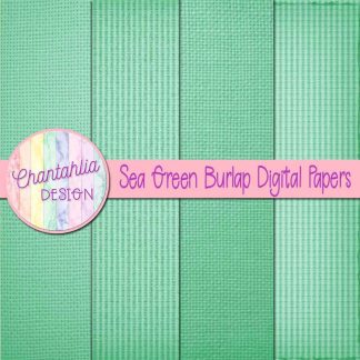 Free sea green burlap digital papers