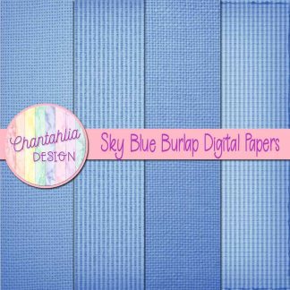 Free sky blue burlap digital papers