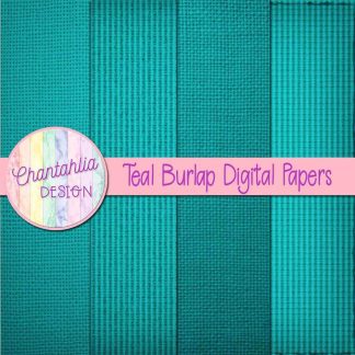 Free teal burlap digital papers