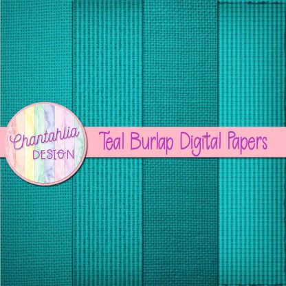 Free teal burlap digital papers