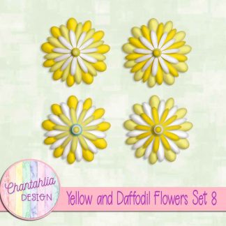 Free yellow and daffodil flowers set 8