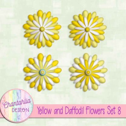 Free yellow and daffodil flowers set 8