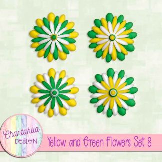 Free yellow and green flowers set 8