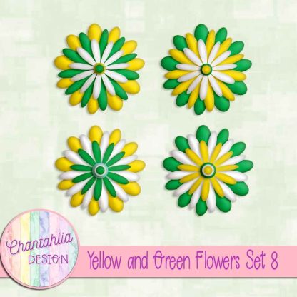 Free yellow and green flowers set 8