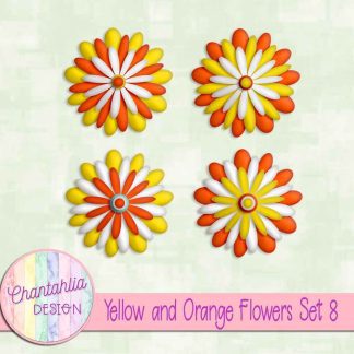Free yellow and orange flowers set 8