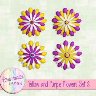 Free yellow and purple flowers set 8